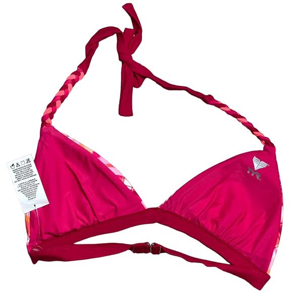 TYR CATALINA Reversible Halter Bra w/Pads Bikini Swim Top Sz Medium Pink - $48 - Picture 2 of 6